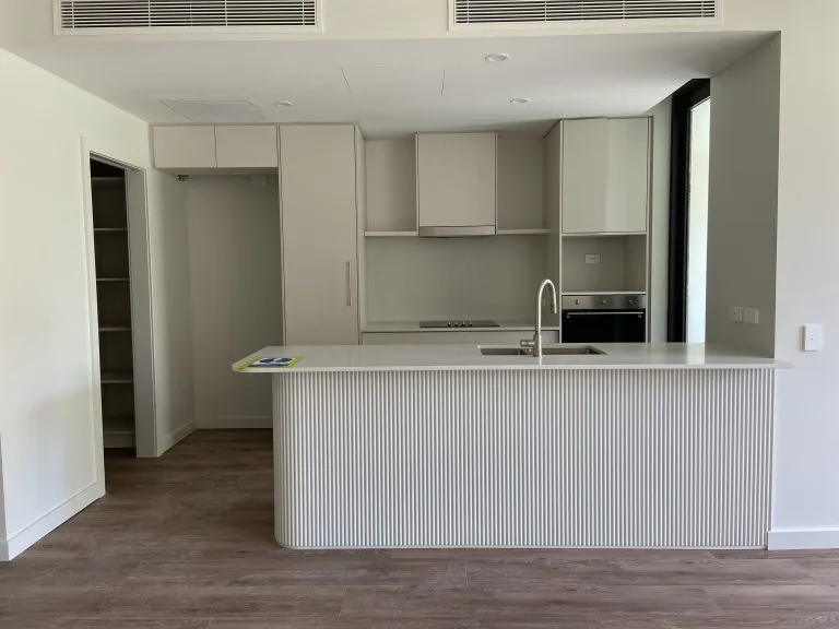Modern kitchen in Fairway's newly completed apartment.